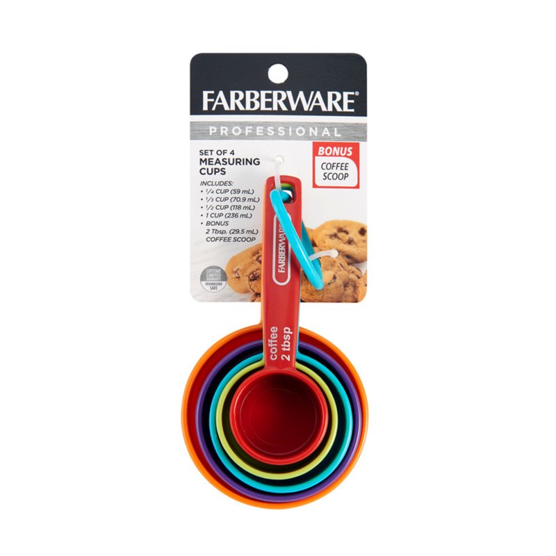 Nesting Measuring Cup Set with Bonus Coffee Scoop - Rainbow