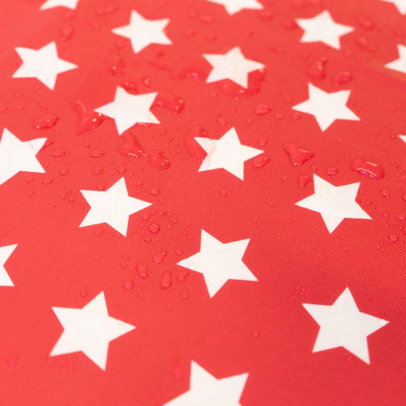 Elastic Fitted Table Cover for 6 ft Table - White Stars With Red Base