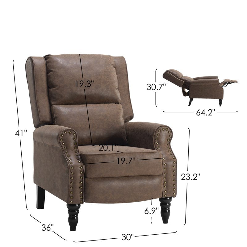 Ergonomic Faux Leather Recliner Chair for Living Room & Bedroom