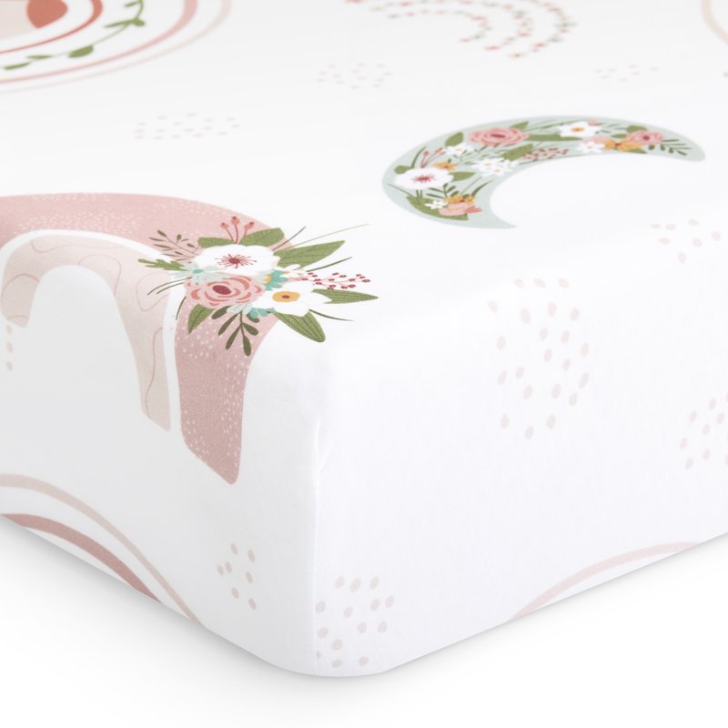 Evolur RainBoho 2-Piece Sheet Set - Air Blue & Rainbow Print, Organic Cotton, Bedtime Comfort