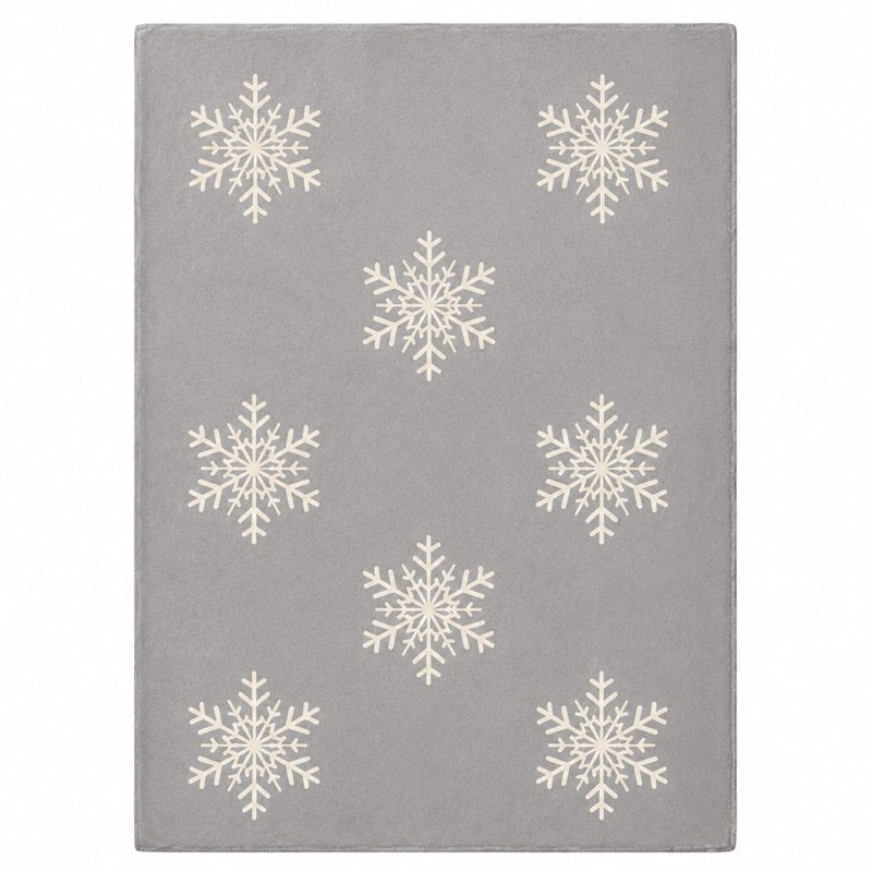 Snowflake Christmas Flannel Throw Blanket - Soft Polyester Decorative Holiday Blanket 59x39in - Seasonal Home Decor