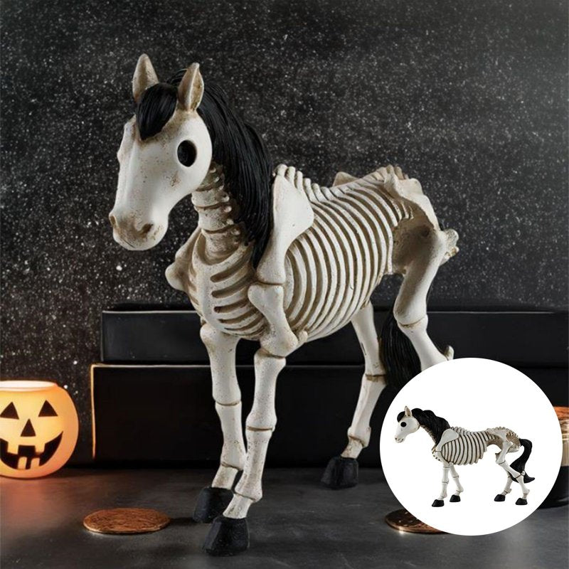 Halloween Skeleton Horse Decoration - Outdoor Resin Skeleton Decor - Variation J