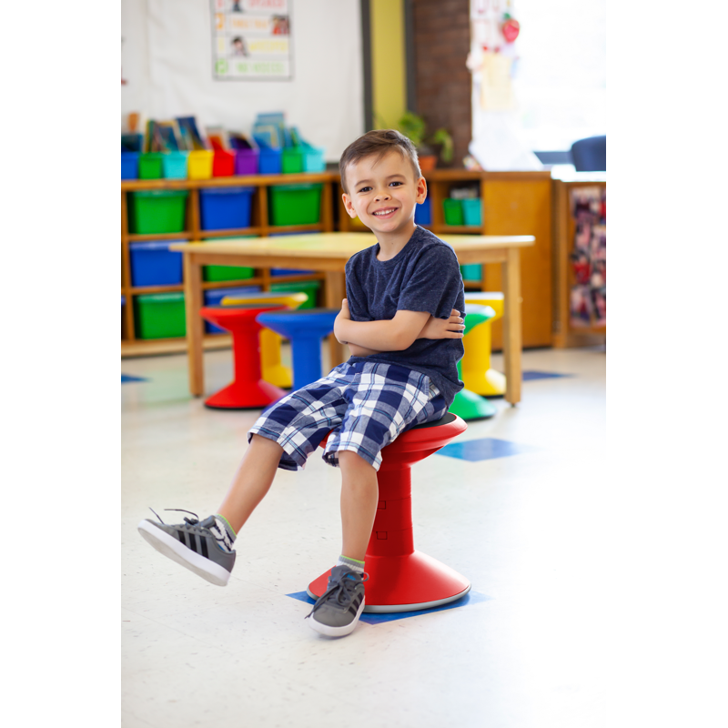 Adjustable Wiggle Stool for Kids - Red, 12-18 Inch Height