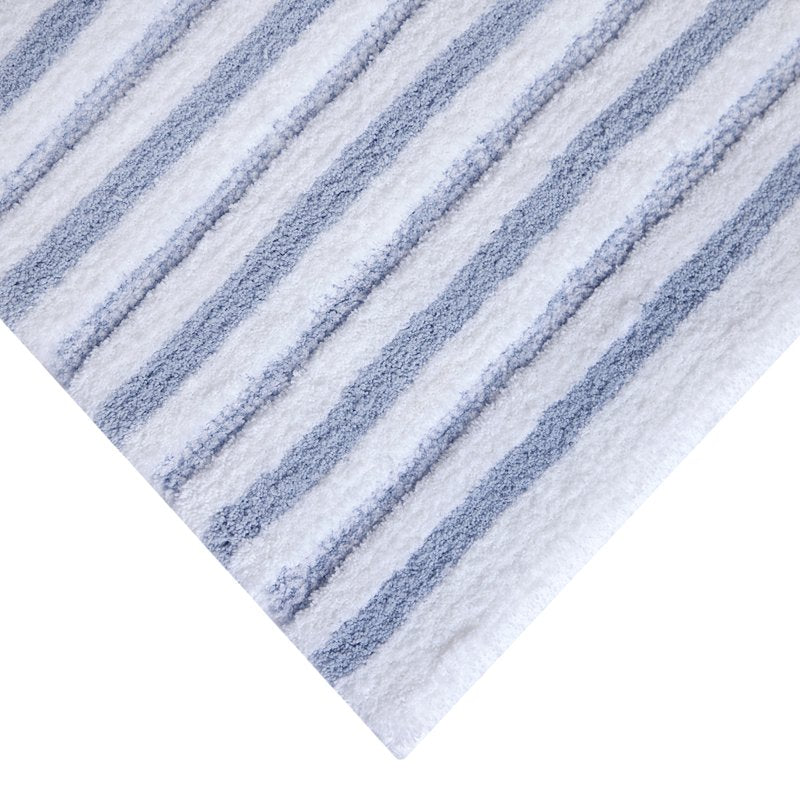 Better Homes & Gardens Soft Tufted Stripe Bath Rug - Blue Silver 20x34