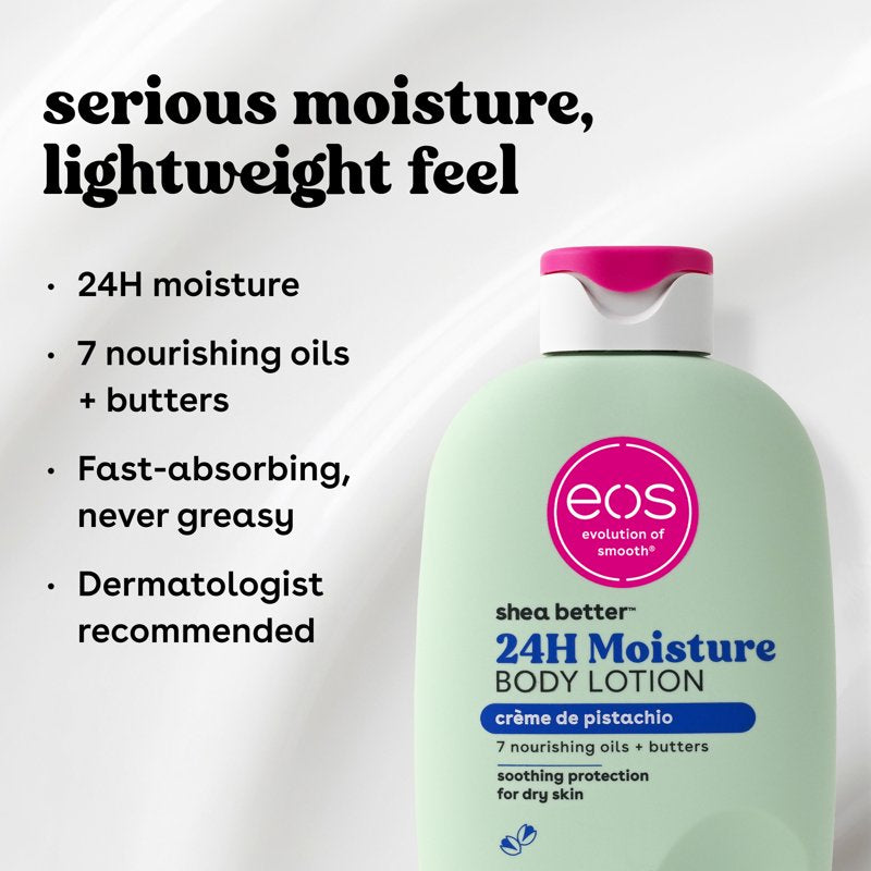 eos Shea Better Body Lotion - Creme de Pistachio, 24-Hour Hydration