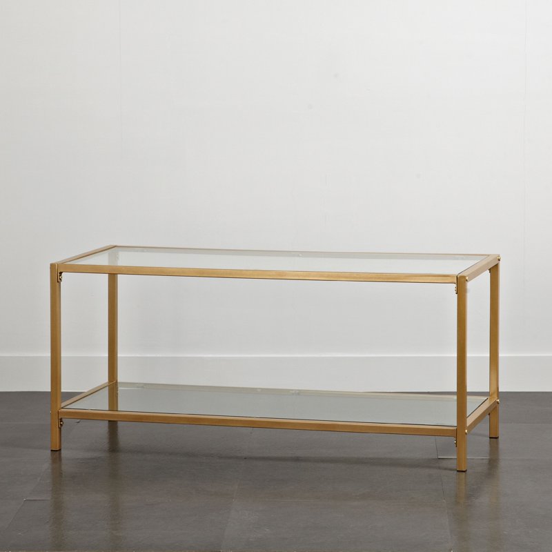 Small Tempered Glass and Metal Dining Table - Elegant Design