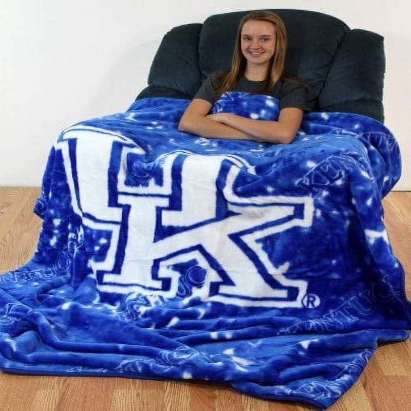 Kentucky Wildcats College Covers Raschel Throw Blanket - Twin Bedspread, 86" x 63" - Super Soft & Plush, Officially Licensed