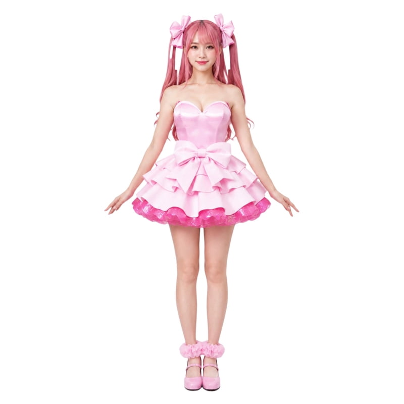 Pink Anime Vampire Costume for Women - Gothic Cosplay Dress, Size M