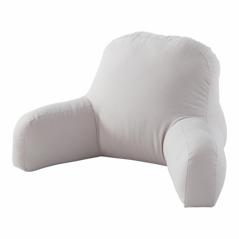 Gray Cotton Duck Bed Rest Pillow - Overstuffed Support Cushion for Reading & Relaxing