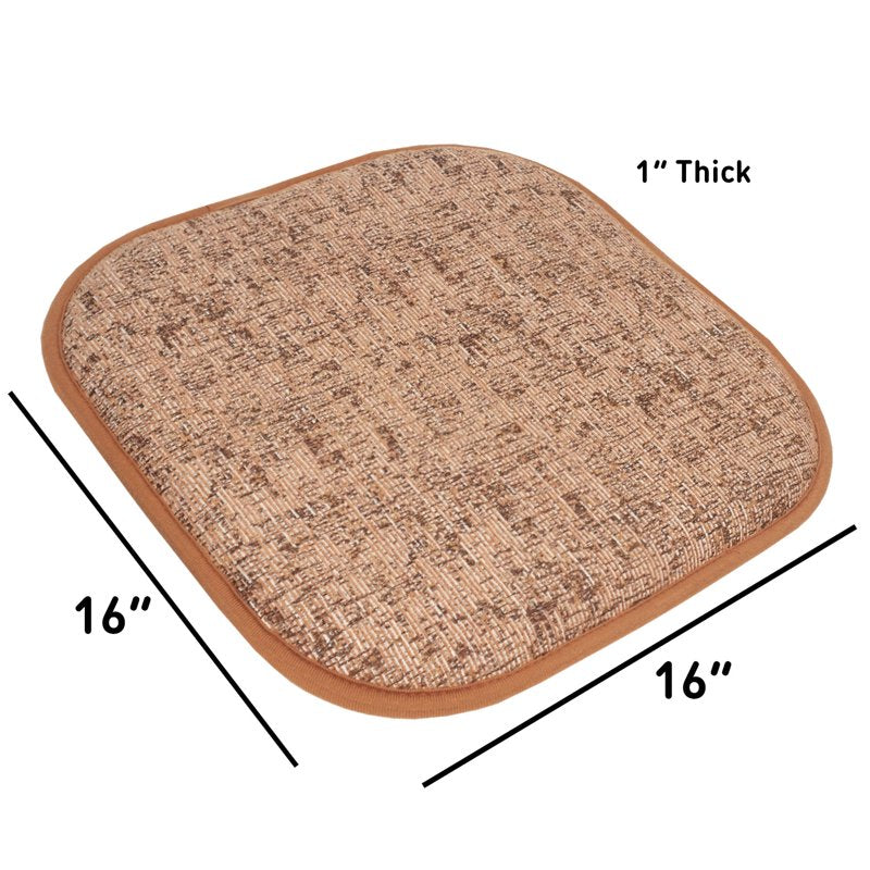 Memory Foam No Slip Back Chair Pad Cushion 2-Pack - Rust Brown