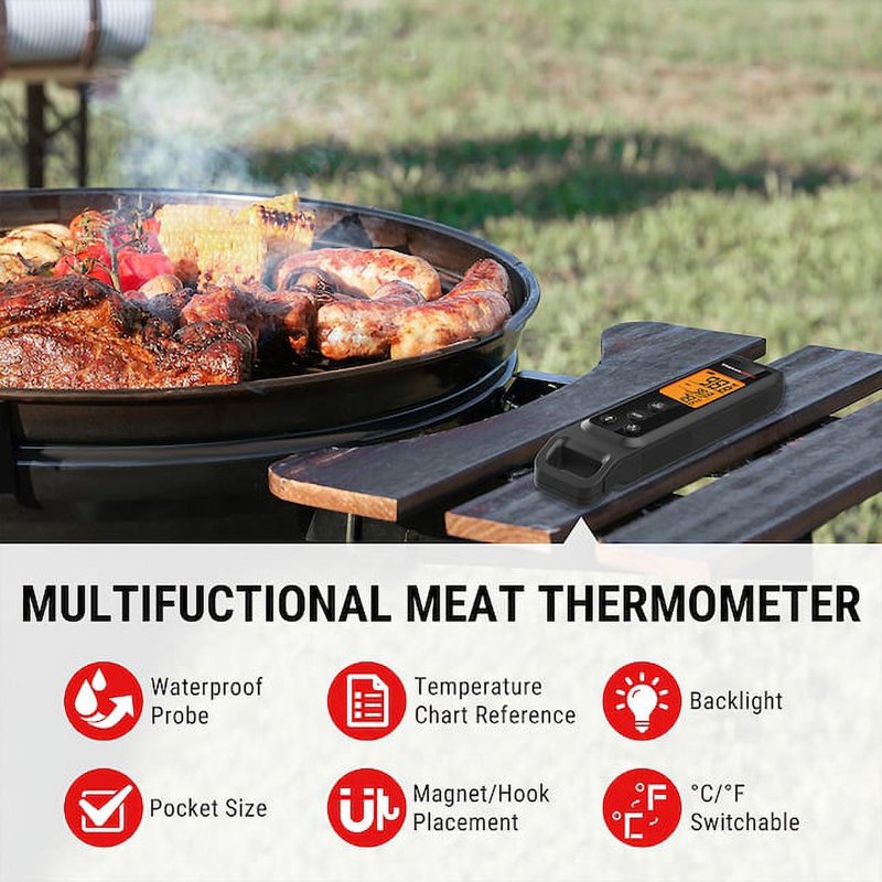 2-in-1 Infrared & Instant Read Meat Thermometer for Grilling