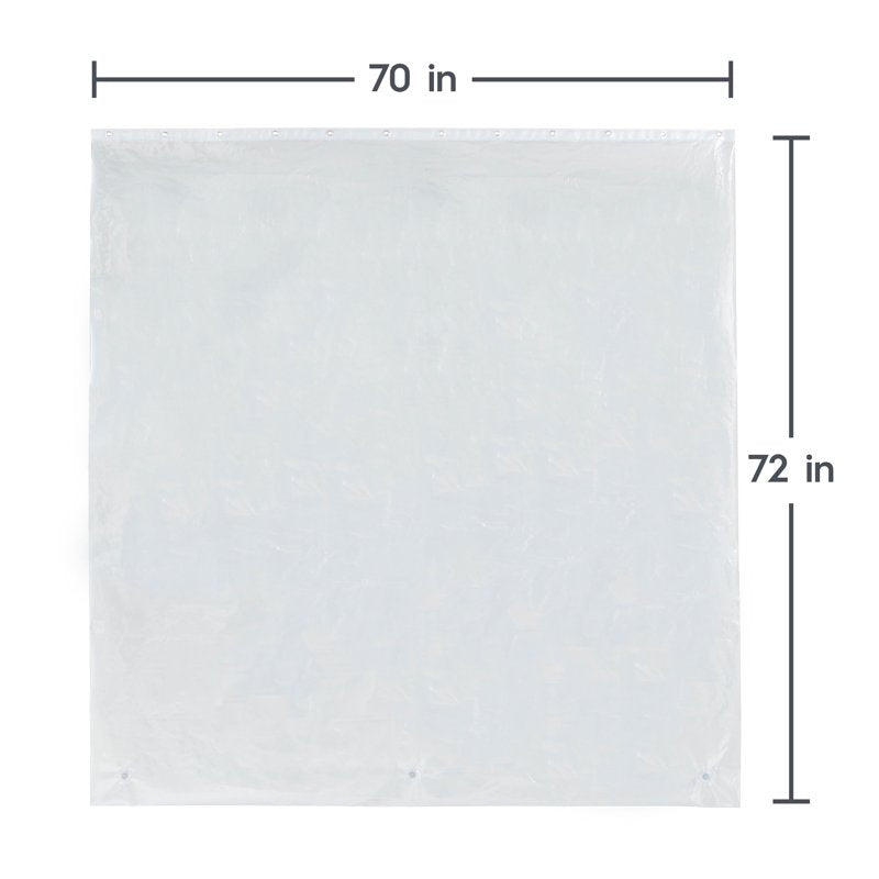 Heavyweight Clear PEVA Shower Liner - 70 x 72 Inches, Mildew Resistant
