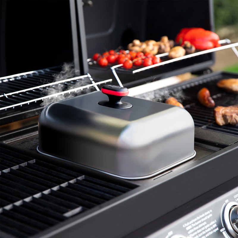 Stainless Steel Griddle Dome with Soft Grip Handle - 12"