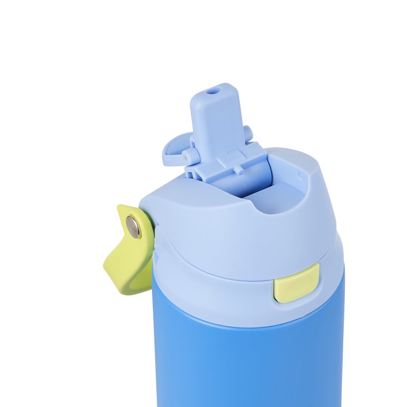 24oz Stainless Steel 2-in-1 Water Bottle with Straw & Chug - Neon Blue