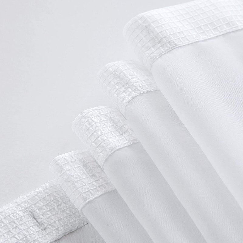 White 2-in-1 Waffle Weave Shower Curtain with Detachable Liner - 72x72 Inches