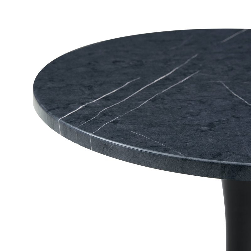Round Dining Table 23.6” - Small Pedestal Tulip Style - Charcoal Gray