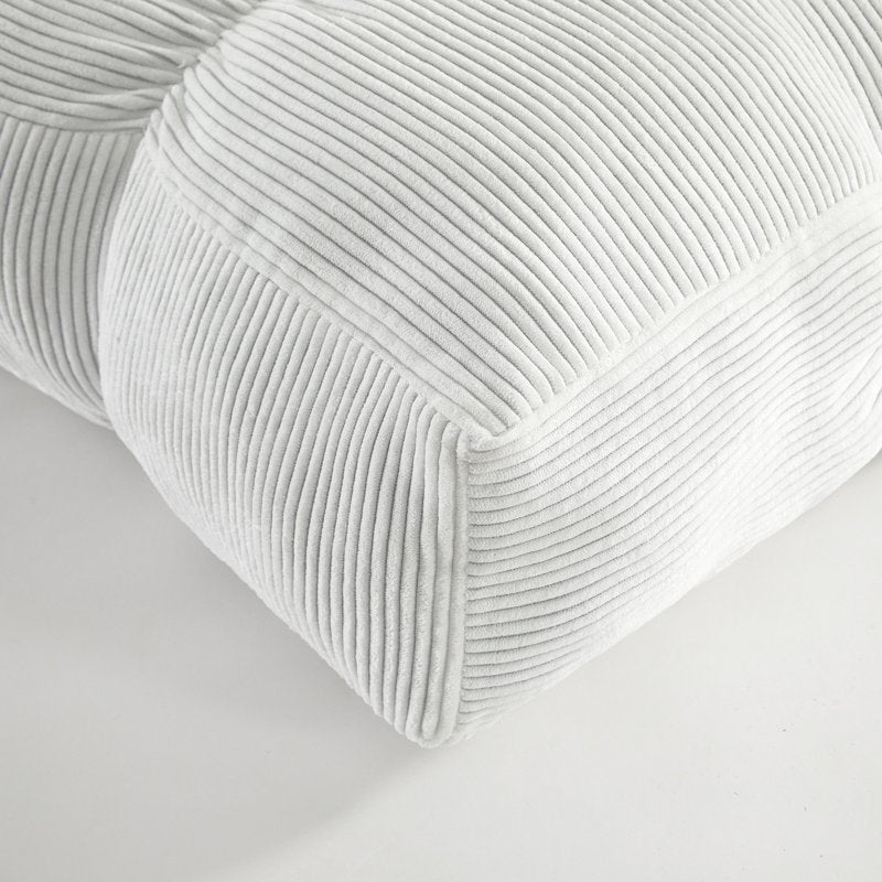 Mainstays Vanilla Dream Ribbed Corduroy Floor Cushion - 20x20 Inch, Decorative Lounge Pillow