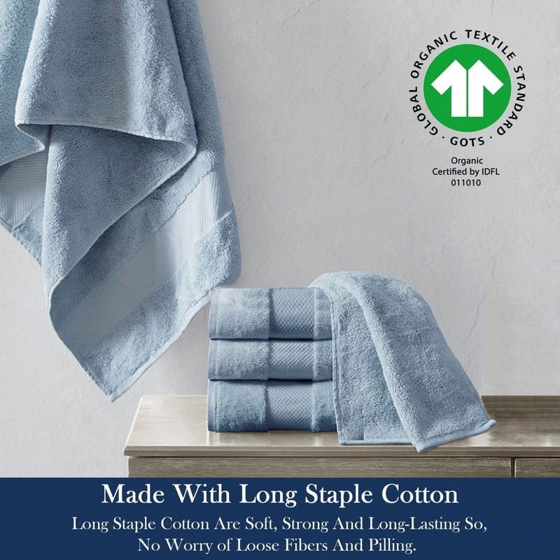 Light Blue 20-Piece Organic Cotton Towel Set - Ultra-Absorbent & Quick Dry
