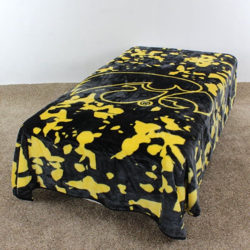 College Covers Iowa Hawkeyes Raschel Throw Blanket - 86 x 63 Inches, Plush & Soft, Twin Bedspread - Variation of THIS listing