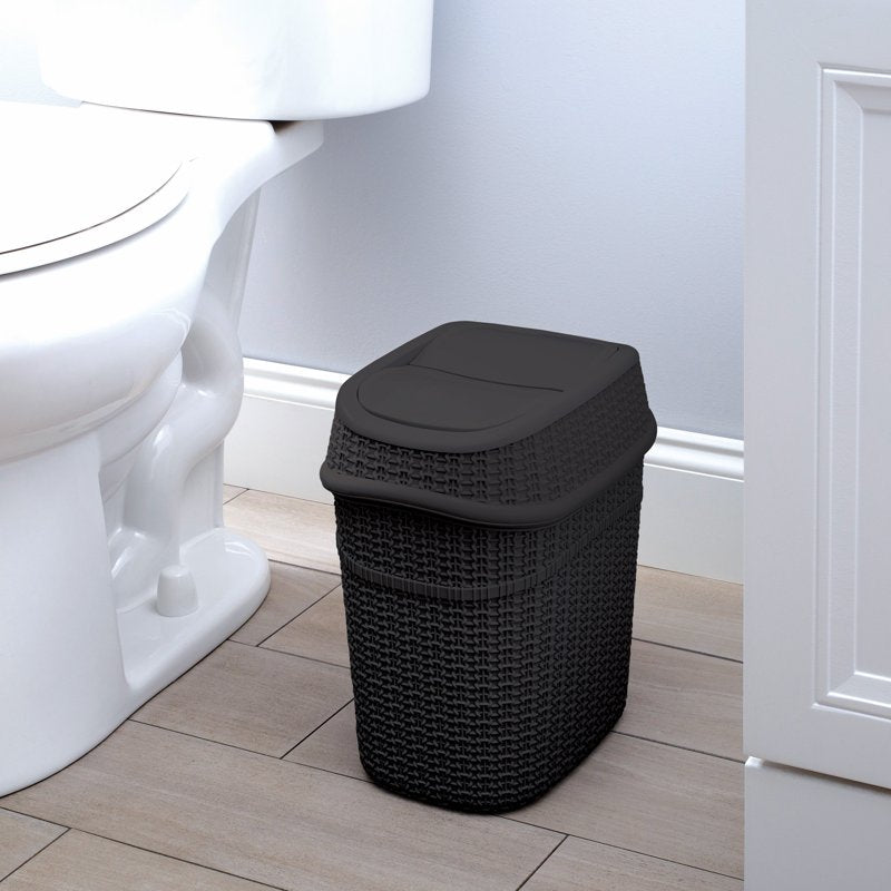 Sailor Knot Swing Top Trash Can - 2.5 Gallon - Matte Black