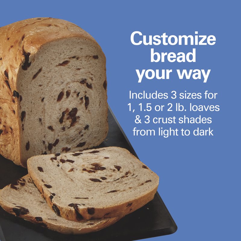 Bread Maker Machine with 14 Settings - Gluten-Free, Black