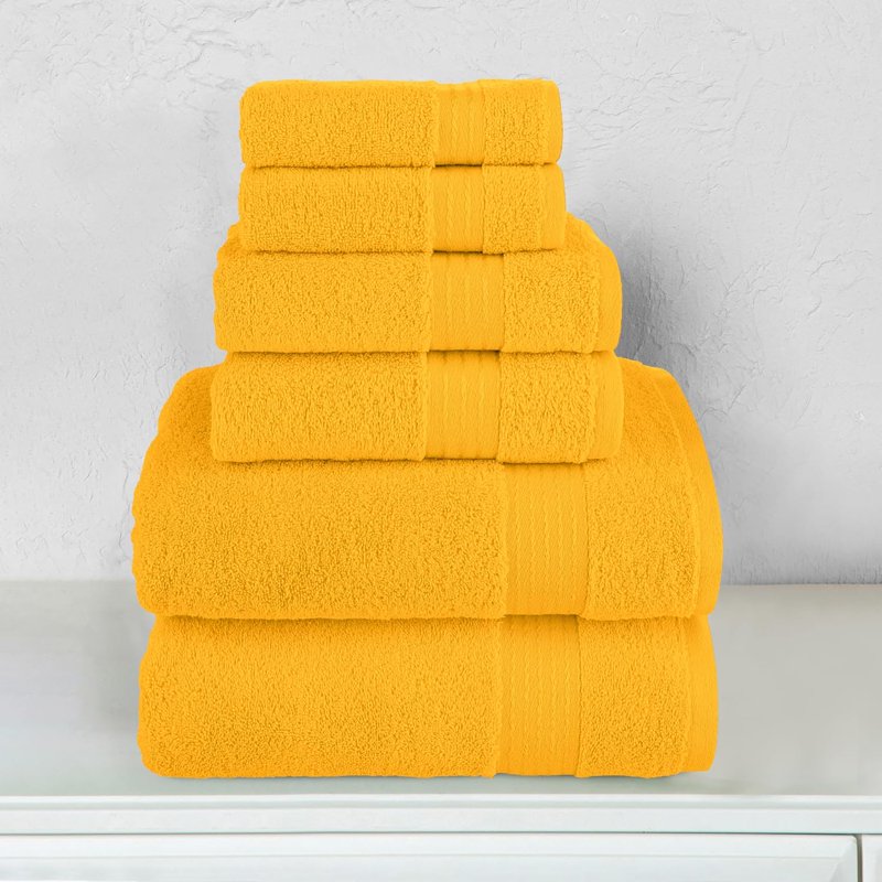 Luxury Turkish Cotton Towel Set - 6 Pieces Squash Variation