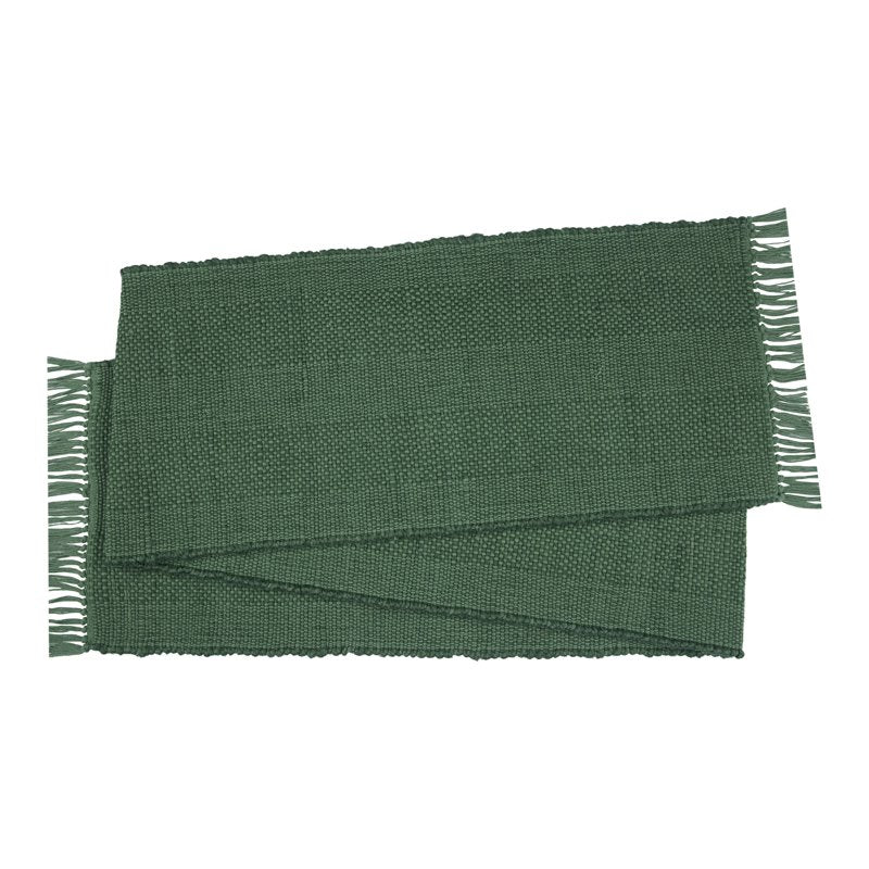 Chunky Green Table Runner - 13" x 72" - 80% Jute, 20% Cotton