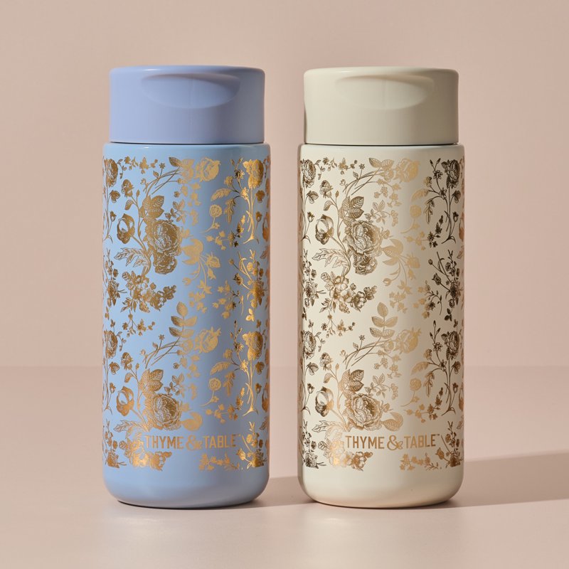 22 oz Insulated Stainless Steel Coffee Tumbler - Cream Floral