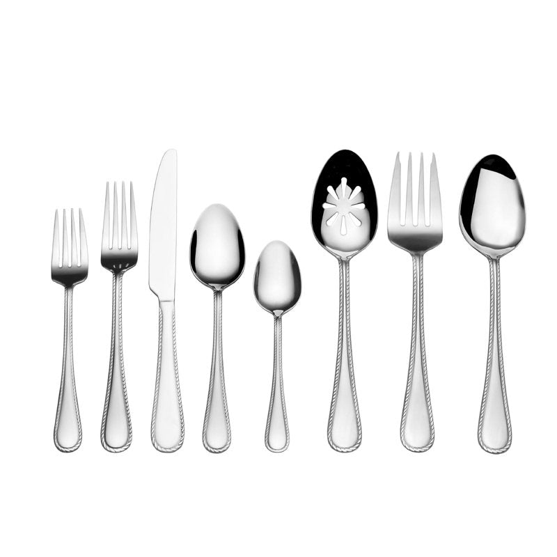 51-Piece Stainless Steel Flatware Set for 8 - Teardrop Design