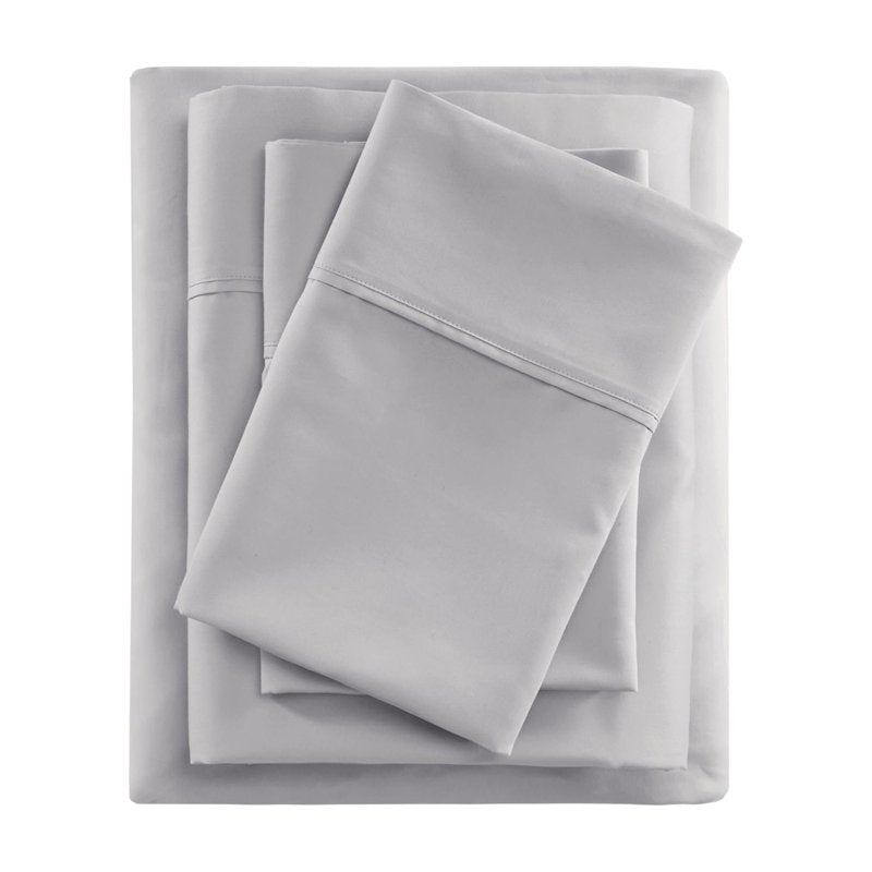 King Cooling Cotton Blend 4-Piece Sheet Set - Grey, 600 Thread Count