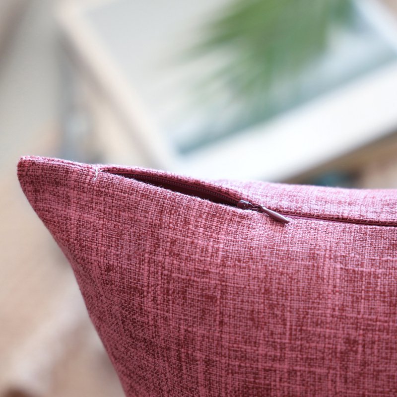 18x18 Pink Farmhouse Rustic Throw Pillow Set of 2 - Textured Polyester Decor