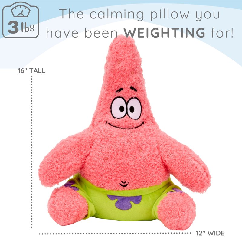 Kids Weighted Pillow Buddy - SpongeBob Patrick Star Plush Character, 3 lb
