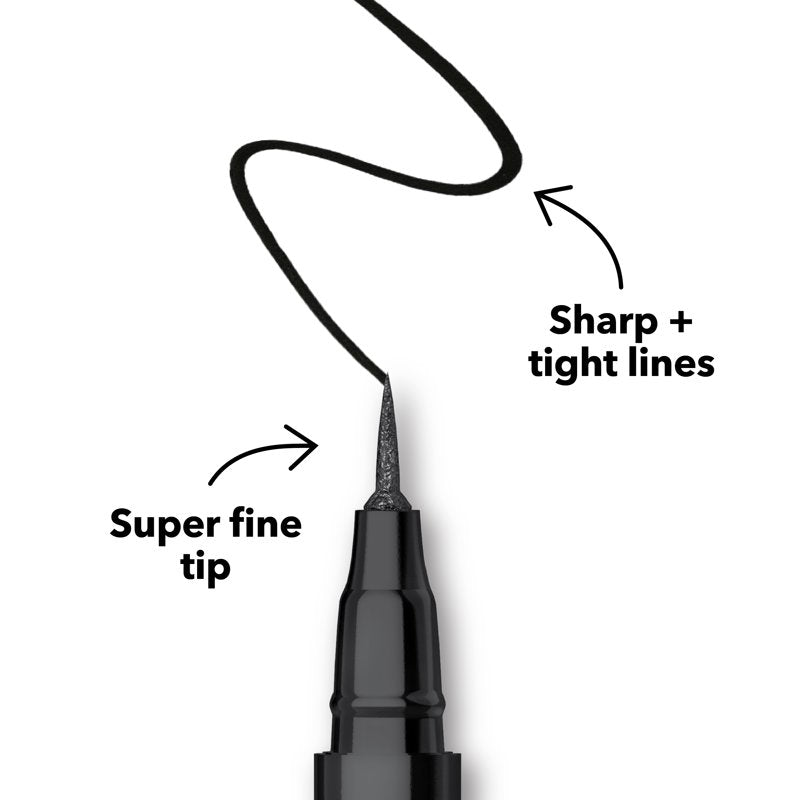 Super Fine Tip Liquid Eyeliner - Waterproof Black 24HR Wear