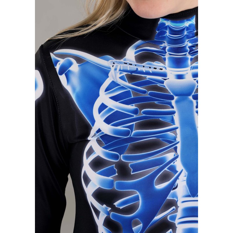 Women's X-Ray Skeleton Jumpsuit Costume M - Spooky Skeleton Halloween Outfit