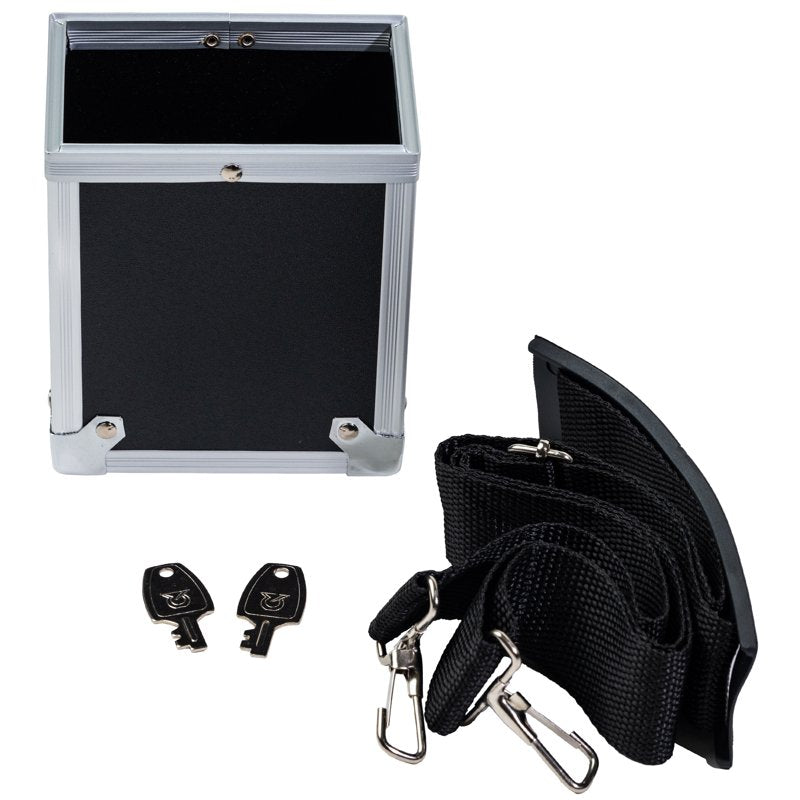 Professional Makeup Train Case with Trays, Mirror, and Shoulder Strap