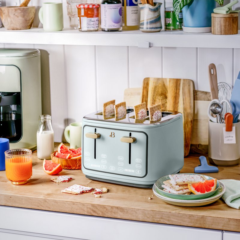 4-Slice Toaster with Touch-Activated Display - Hydrangea