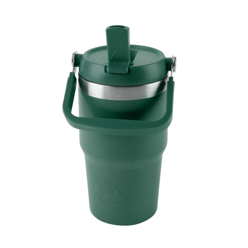 18oz Vacuum-Insulated Stainless Steel Tumbler with Swivel Handle - Dark Green