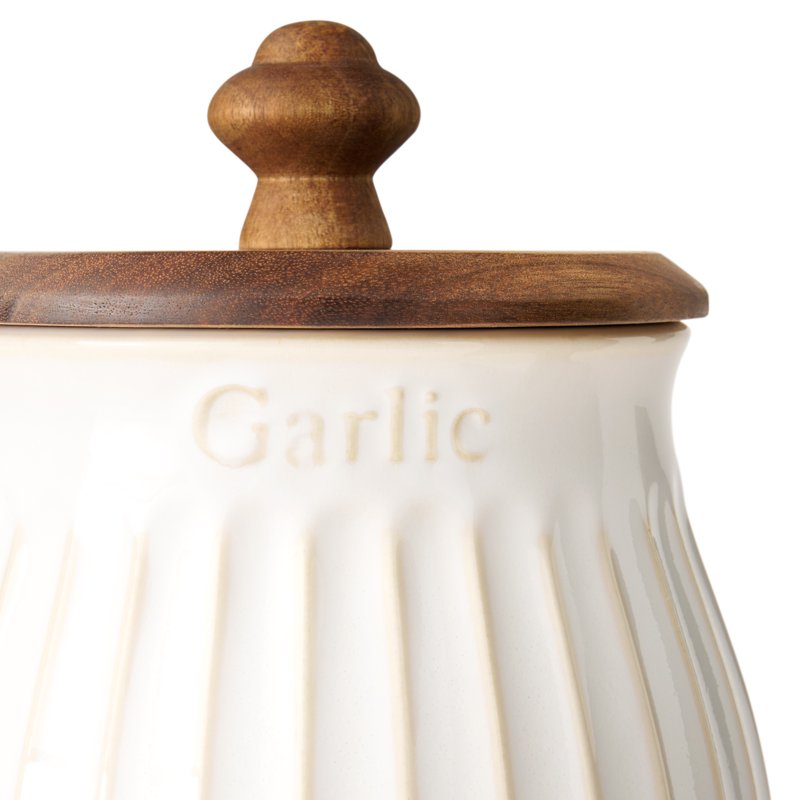 Stoneware Garlic Keeper - White with Ventilation Holes