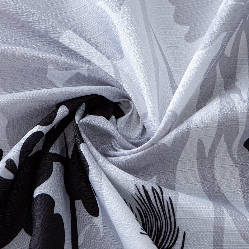 Black Floral Field Fabric Shower Curtain - Dainty Home, Water-Repellent, 70x72 Inches - Variation of This Listing