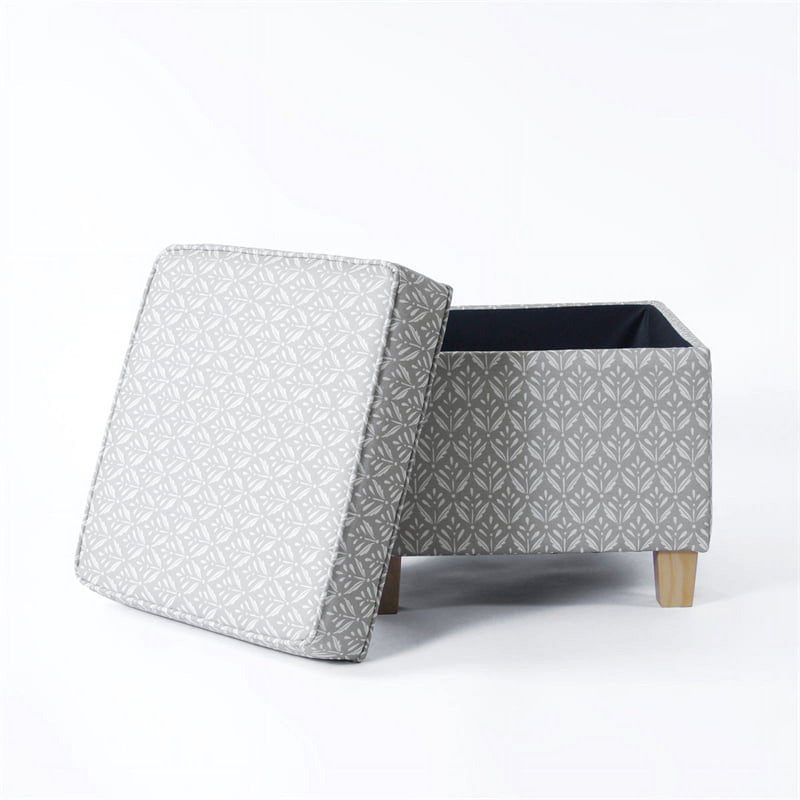 Square Storage Ottoman with Lift Off Lid - Multiple Colors