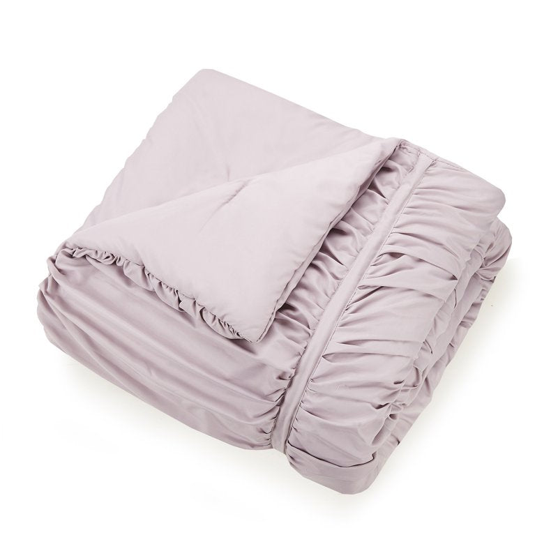Twin/Twin XL Purple Pleated Comforter Set - Modern Heirloom