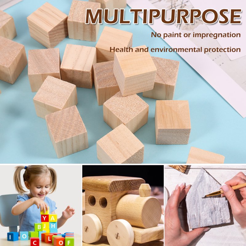 100PCS Unfinished Basswood Carving Blocks - 1x1 Inch Craft Wood Set - Variation of THIS listing