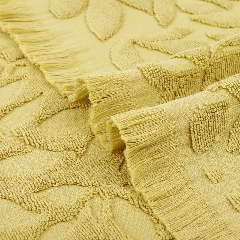 Boho Jacquard Pattern Hand Towels Set - Yellow, 2 Pieces - Bathroom & Kitchen