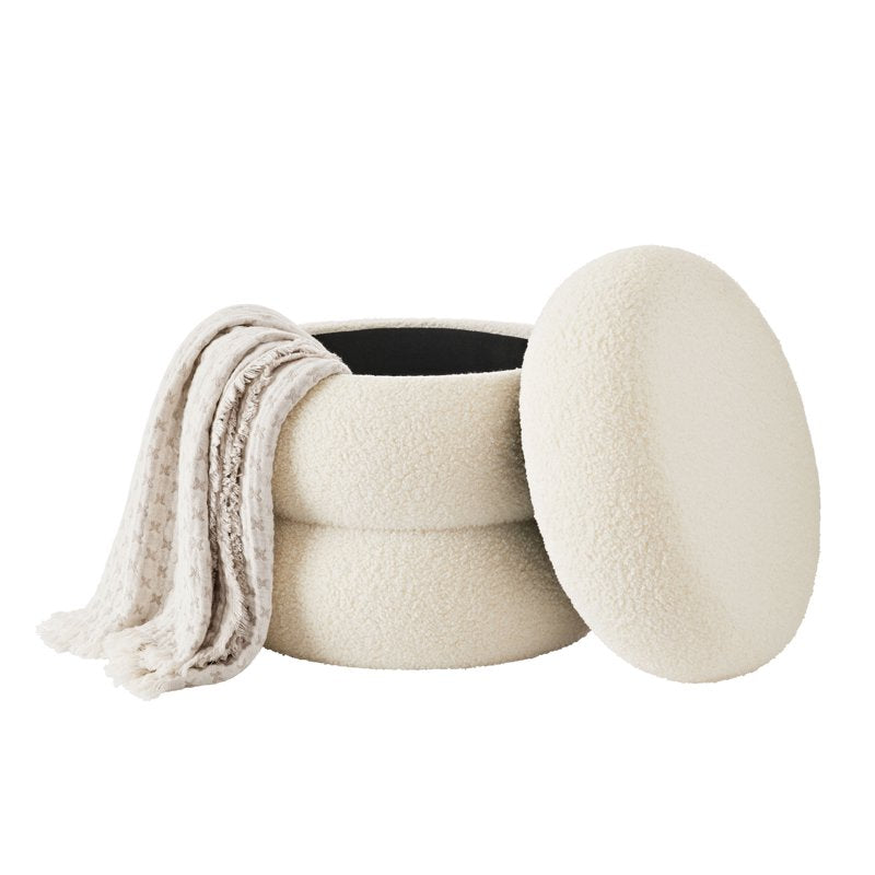 Cloud Storage Ottoman - Boucle Design, Multiple Colors