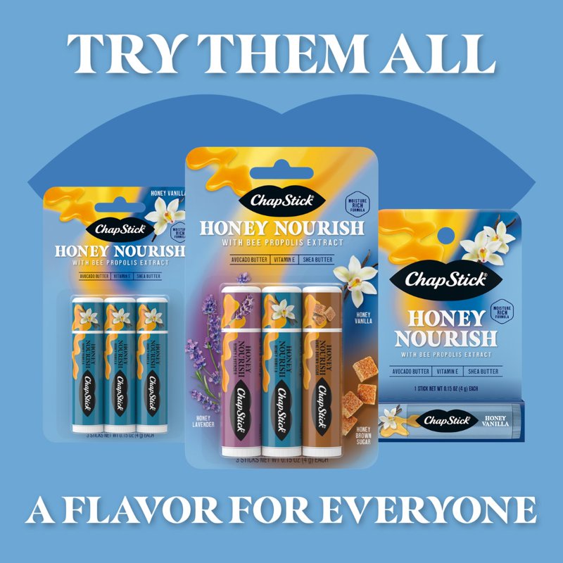Moisturizing Honey Flavored Lip Balm Collection - Assorted Scents