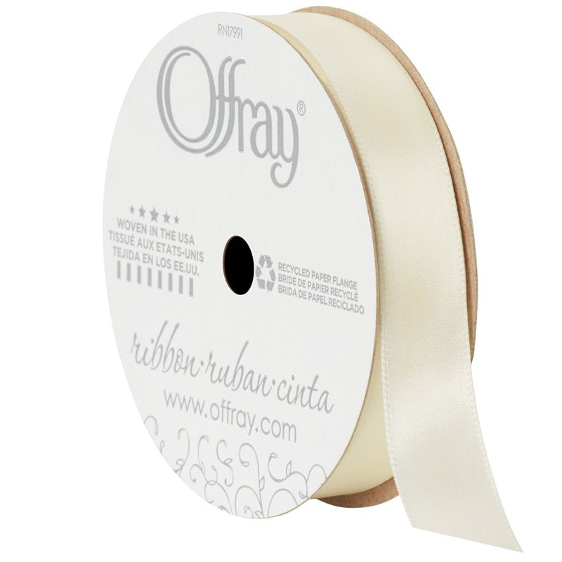 Antique White Satin Ribbon 5/8 Inch x 18 Feet - 4 Pack - Polyester Craft Trim