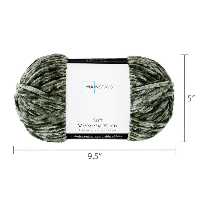 Mainstays Soft Velvety Yarn 315 Yards - Deep Thyme, 100% Polyester