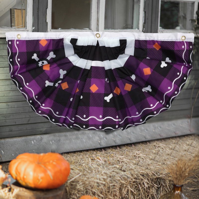 Halloween Flag Banner Outdoor Yard Fence Wall Hanging Decor - Variation C