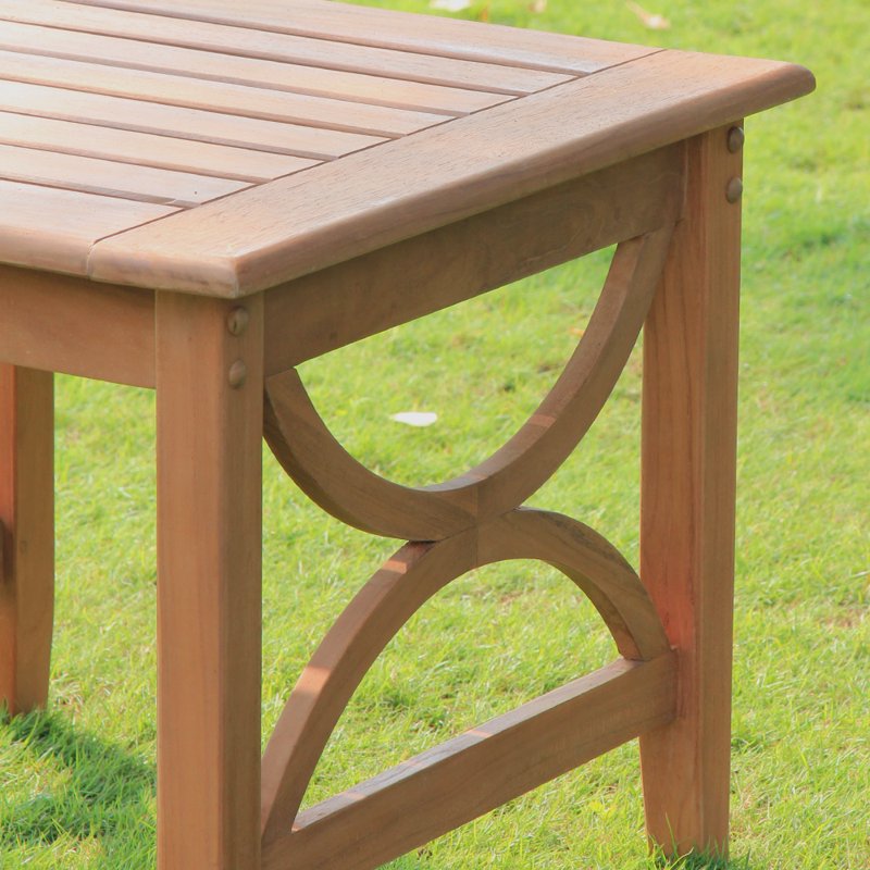 Teak Patio Side Table - Outdoor Accent Table for All Settings