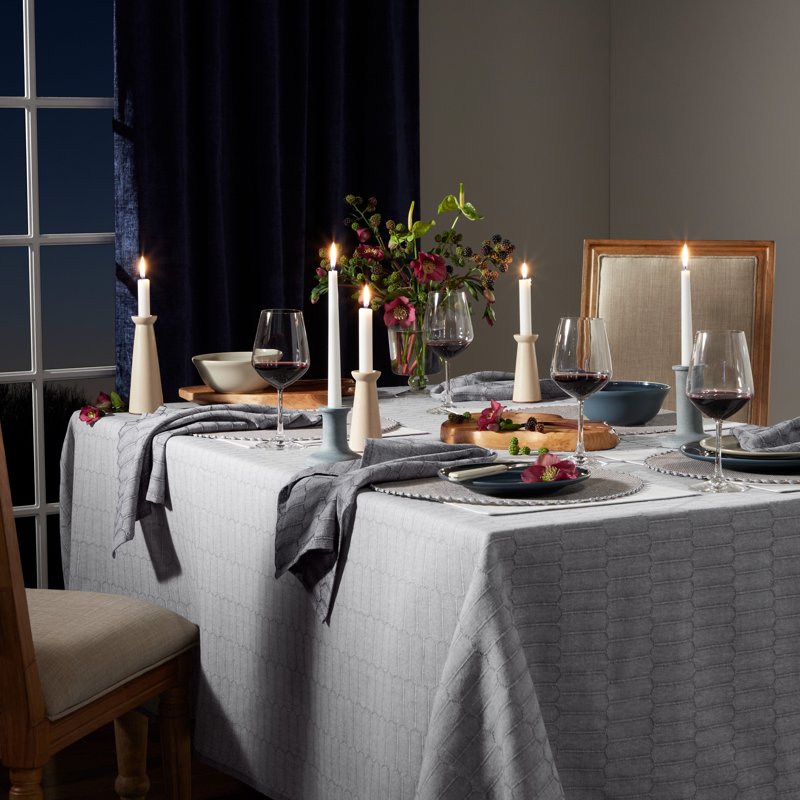 Honeycomb Modern Farmhouse Napkin Set - Charcoal Grey, 4-Pack